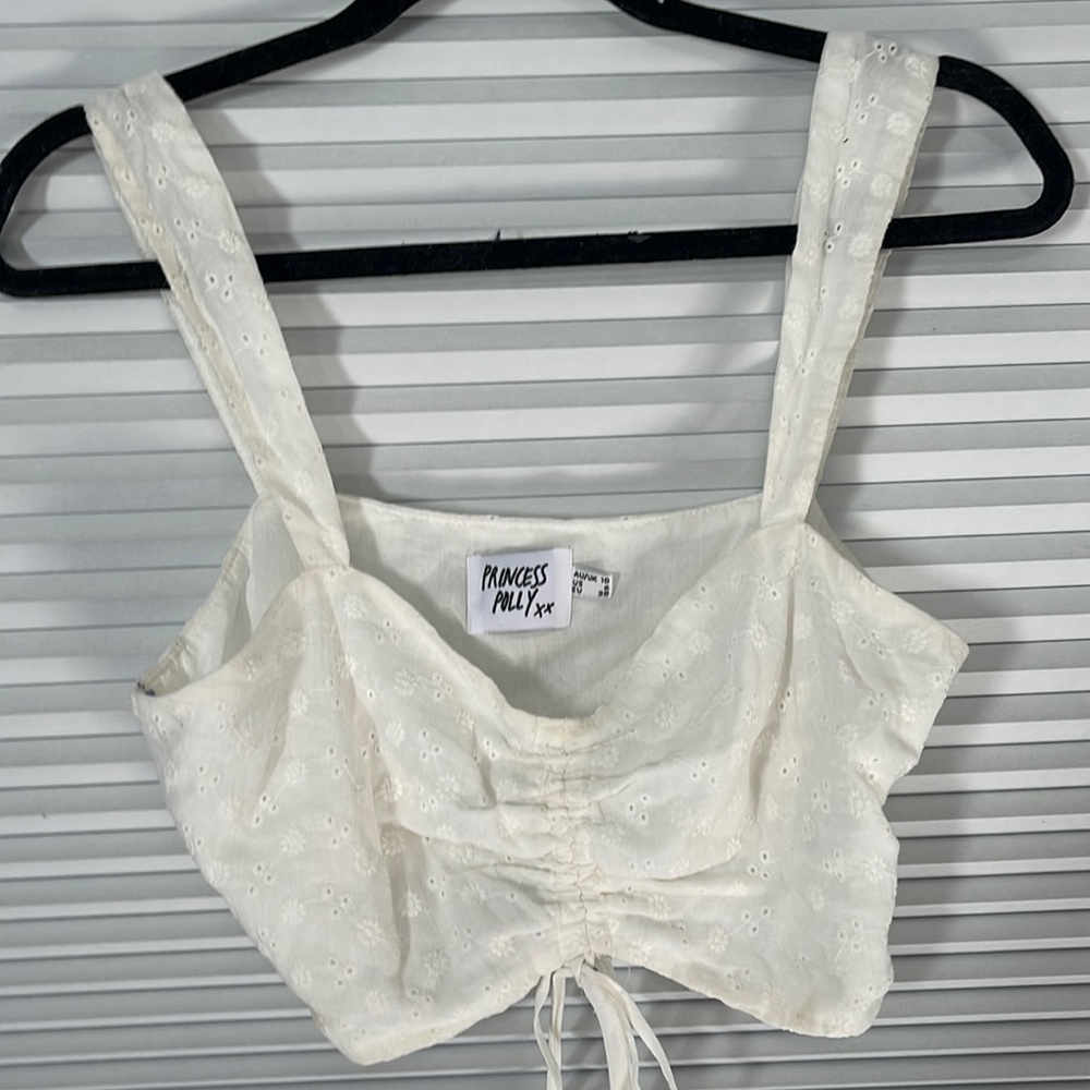 Princess Polly cropped eyelet top size 6